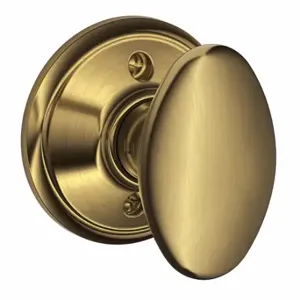 SCHLAGE F170 SIE 609 Knob Lockset, 2, Siena, Antique Brass, Not Keyed | CT9ZWV 49ZE87