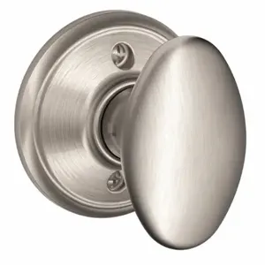 SCHLAGE F170 SIE 619 Knob Lockset, 2, Siena, Satin Nickel, Not Keyed | CT9ZXN 49ZE93