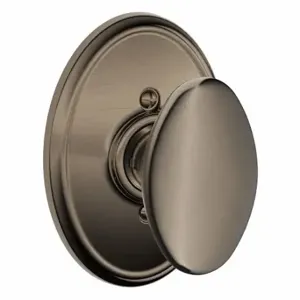 SCHLAGE F170 SIE 620 WKF Knob Lockset, 2, Siena/Wakefield, Antique Pewter, Not Keyed | CT9ZYV 49ZE99