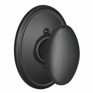 SCHLAGE F170 SIE 622 WKF Knob Lockset, 2, Siena/Wakefield, Matte Black, Not Keyed | CT9ZZC 49ZF03