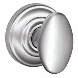 SCHLAGE F170 SIE 626 AND Knob Lockset, 2, Siena/Andover, Satin Chrome, Not Keyed | CT9ZYL 49ZF08