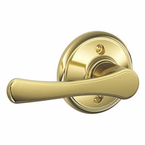 SCHLAGE F170 VLA 605 Door Lever Lockset, Grade 2, Avila, Bright Brass, Not Keyed | CT9XUV 49ZN96