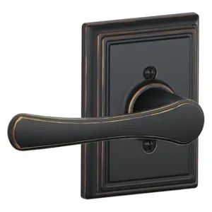 SCHLAGE F170 VLA 716 ADD Door Lever Lockset, Grade 2, Avila/Addison, Antique Bronze, Not Keyed | CT9XVL 49ZP05