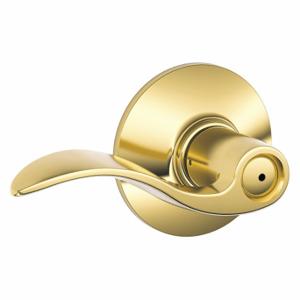 SCHLAGE F40 ACC 605 Door Lever Lockset, Grade 2, Accent, Bright Brass, Not Keyed | CT9XKL 49ZP06