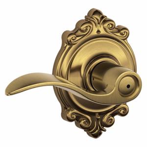 SCHLAGE F40 ACC 609 BRK Door Lever Lockset, Grade 2, Accent/Brooklyn, Antique Brass, Different | CT9XMY 457H74