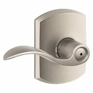 SCHLAGE F40 ACC 619 GRW Door Lever Lockset, Grade 2, Accent/Greenwich, Satin Nickel, Different | CT9XRF 457H83