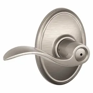 SCHLAGE F40 ACC 619 WKF Door Lever Lockset, Grade 2, Accent/Wakefield, Satin Nickel, Different | CT9XTG 457H84