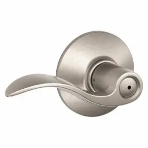 SCHLAGE F40 ACC 619 Lever, Grade 3, Curved, Satin Nickel | CT9YYV 28XX40