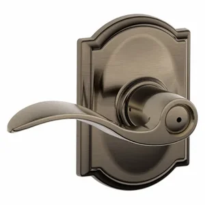 SCHLAGE F40 ACC 620 CAM Door Lever Lockset, Grade 2, Accent/Camelot, Antique Nickel, Different | CT9XPH 457H87