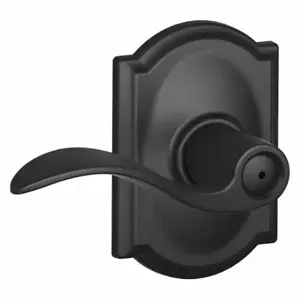 SCHLAGE F40 ACC 622 CAM Door Lever Lockset, Grade 2, Accent/Camelot, Black Powder Coat, Different | CT9XPN 457H90