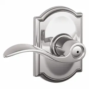 SCHLAGE F40 ACC 625 CAM Door Lever Lockset, Grade 2, Accent/Camelot, Bright Chrome, Different | CT9XPX 457H93