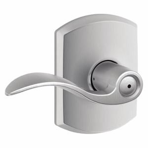 SCHLAGE F40 ACC 626 GRW Door Lever Lockset, Grade 2, Accent/Greenwich, Satin Chrome, Different | CT9XRD 457H98