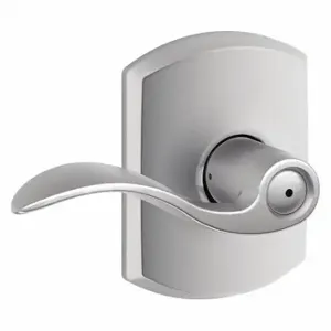 SCHLAGE F40 ACC 626 GRW Door Lever Lockset, Grade 2, Accent/Greenwich, Satin Chrome, Different | CT9XRD 457H98