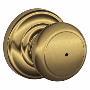 SCHLAGE F40 AND 609 AND Knob Lockset, 2, Andover/Andover, Antique Brass, Not Keyed | CU2ABN 457G61