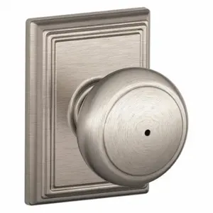 SCHLAGE F40 AND 619 ADD Knob Lockset, 2, Andover/Addison, Satin Nickel, Not Keyed | CU2ABM 457G65