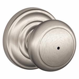 SCHLAGE F40 AND 619 AND Knob Lockset, 2, Andover/Andover, Satin Nickel, Not Keyed | CU2ABQ 457G66