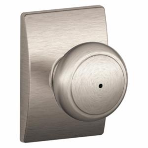 SCHLAGE F40 AND 619 CEN Knob Lockset, 2, Andover/Century, Satin Nickel, Not Keyed | CU2ACZ 457G67