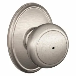 SCHLAGE F40 AND 619 WKF Knob Lockset, 2, Andover/Wakefield, Satin Nickel, Not Keyed | CU2ACA 457G68