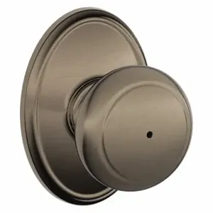 SCHLAGE F40 AND 620 WKF Knob Lockset, 2, Andover/Wakefield, Antique Nickel, Not Keyed | CU2ABX 457G71