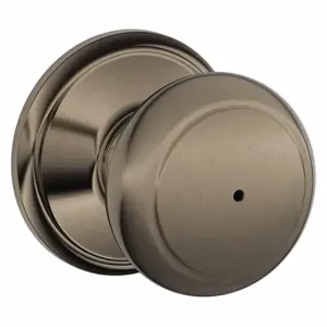 SCHLAGE F40 AND 620 Knob Lockset, 2, Andover, Antique Pewter, Not Keyed | CT9ZLP 49ZP18