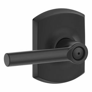 SCHLAGE F40 BRW 622 GRW Door Lever Lockset, Grade 2, Broadway/Greenwich, Matte Black, Not Keyed | CT9XZG 49ZP29