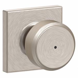 SCHLAGE F40 BWE 619 COL Knob Lockset, 2, Bowery/Collins, Satin Nickel, Not Keyed | CU2ACD 457G83