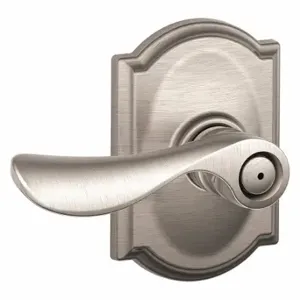 SCHLAGE F40 CHP 619 CAM Door Lever Lockset, Grade 2, Champagne/Camelot, Satin Nickel, Different | CT9YAN 457J41