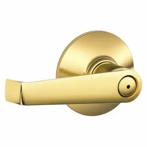 SCHLAGE F40 ELA 605X625 Door Lever Lockset, Grade 2, Elan, Bright Brass/Bright Chrome, Different | CT9YBQ 457J68