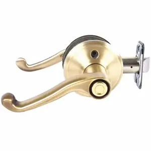 SCHLAGE F40 FLA 608 Door Lever Lockset, Grade 2, Flair, Satin Brass, Different | CT9YDJ 457J80