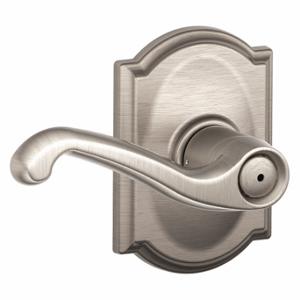 SCHLAGE F40 FLA 619 CAM Door Lever Lockset, Grade 2, Flair/Camelot, Satin Nickel, Different | CT9YGH 457J89