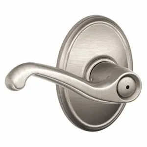 SCHLAGE F40 FLA 619 WKF Door Lever Lockset, Grade 2, Flair/Wakefield, Satin Nickel, Different | CT9YHK 457J91