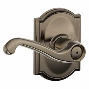 SCHLAGE F40 FLA 620 CAM Door Lever Lockset, Grade 2, Flair/Camelot, Antique Nickel, Different | CT9ZCL 457J93