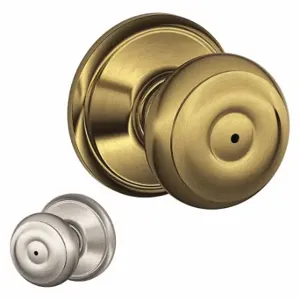 SCHLAGE F40 GEO 609X619 Knob Lockset, 2, Georgian, Satin Nickel, Not Keyed | CU2ACJ 457G86