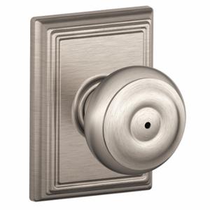 SCHLAGE F40 GEO 619 ADD Knob Lockset, 2, Georgian/Addison, Satin Nickel, Not Keyed | CT9ZQN 49ZF26