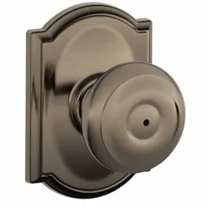 SCHLAGE F40 GEO 620 CAM Knob Lockset, 2, Georgian/Camelot, Antique Pewter, Not Keyed | CT9ZRV 49ZF32