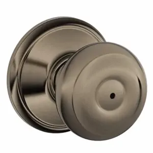 SCHLAGE F40 GEO 620 Knob Lockset, 2, Georgian, Antique Pewter, Not Keyed | CT9ZPE 49ZF30