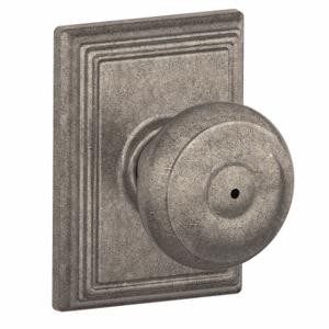 SCHLAGE F40 GEO 621 ADD Knob Lockset, 2, Georgian/Addison, Antique Nickel, Not Keyed | CT9ZPW 49ZF35