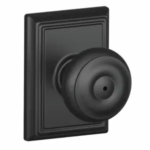 SCHLAGE F40 GEO 622 ADD Knob Lockset, 2, Georgian/Addison, Matte Black, Not Keyed | CT9ZQJ 49ZF37