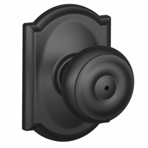 SCHLAGE F40 GEO 622 CAM Knob Lockset, 2, Georgian/Camelot, Matte Black, Not Keyed | CT9ZTH 49ZF39