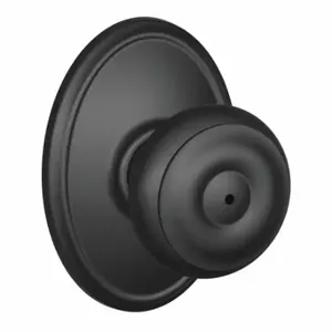 SCHLAGE F40 GEO 622 WKF Knob Lockset, 2, Georgian/Wakefield, Matte Black, Not Keyed | CT9ZUE 49ZF40