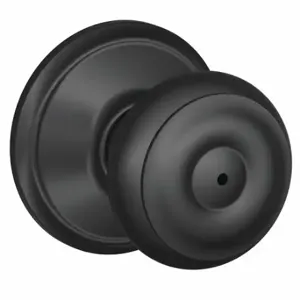 SCHLAGE F40 GEO 622 Knob Lockset, 2, Georgian, Matte Black, Not Keyed | CT9ZPH 49ZF36