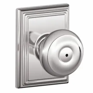 SCHLAGE F40 GEO 625 ADD Knob Lockset, 2, Georgian/Addison, Chrome, Not Keyed | CT9ZQC 49ZF42