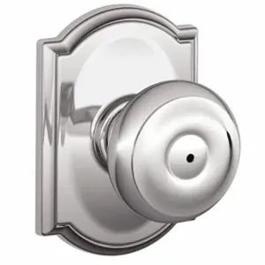 SCHLAGE F40 GEO 625 CAM Knob Lockset, 2, Georgian/Camelot, Chrome, Not Keyed | CT9ZTF 49ZF43