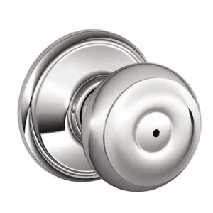 SCHLAGE F40 GEO 625 Knob Lockset, 2, Georgian, Chrome, Not Keyed | CU2AAC 49ZF41