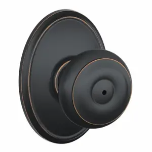 SCHLAGE F40 GEO 716 WKF Knob Lockset, 2, Georgian/Wakefield, Antique Bronze, Not Keyed | CT9ZTQ 49ZF49