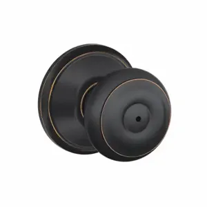 SCHLAGE F40 GEO 716X625 Knob Lockset, 2, Georgian, Aged Bronze/Bright Chrome, Not Keyed | CU2ACG 457G87