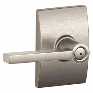 SCHLAGE F40 LAT 619 CEN Door Lever Lockset, Grade 2, Latitude/Century, Satin Nickel, Not Keyed | CT9ZCC 49ZP63