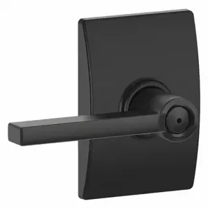 SCHLAGE F40 LAT 622 CEN Door Lever Lockset, Grade 2, Latitude/Century, Matte Black, Not Keyed | CT9YKJ 49ZP64