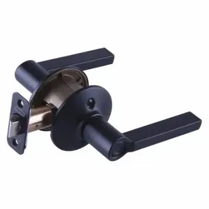 SCHLAGE F40 LAT 622 Door Lever Lockset, Grade 2, Latitude, Black Powder Coat, Different | CT9YHZ 457K09