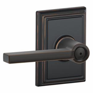 SCHLAGE F40 LAT 716 ADD Door Lever Lockset, Grade 2, Latitude/Addison, Antique Bronze, Not Keyed | CT9YJR 49ZP70